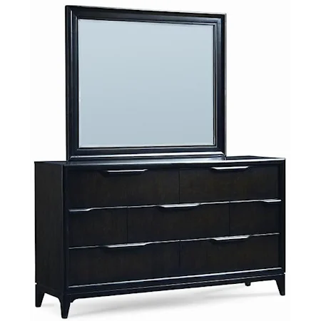 7-Drawer Dresser and Landscape Mirror